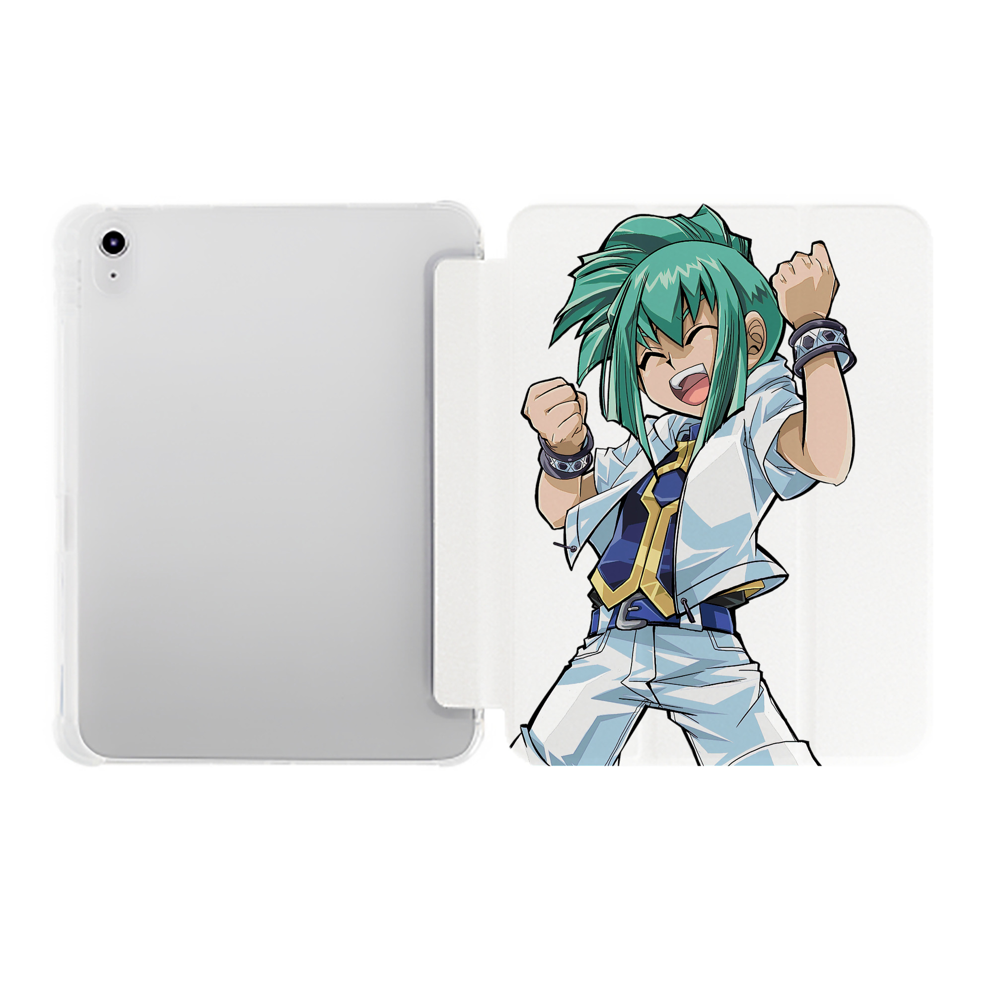 （画像用） 遊☆戯☆王 Yu-Gi-Oh! IPad ケース ペン収納付き 三つ折りスタンド PUレザー×シリコン 対応機種9.5/10.5/10.9インチ